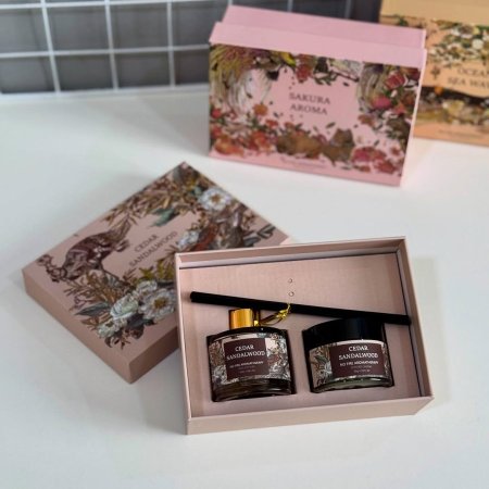 معطر جو عيدان مع شمعة داخل بوكس بروائح مميزة